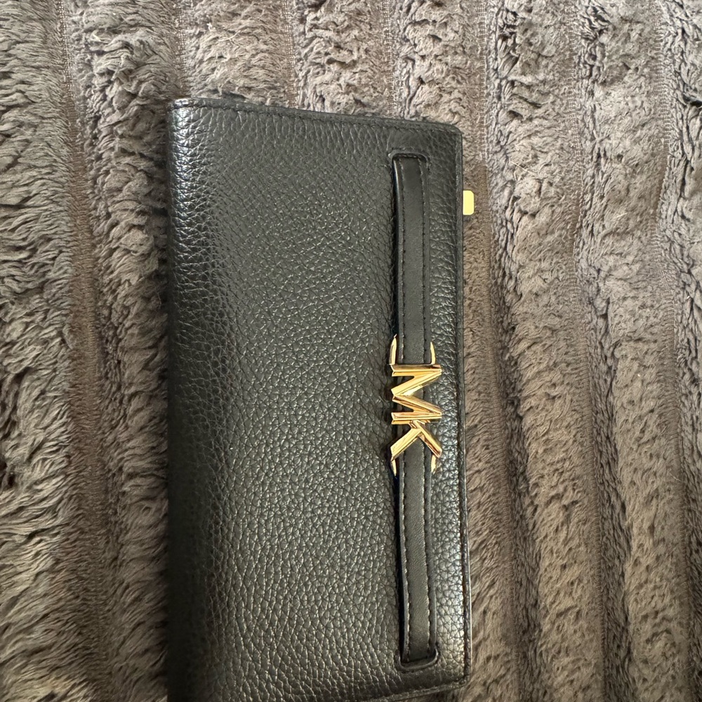 Michael Kors Black Pebbled Leather Clutch